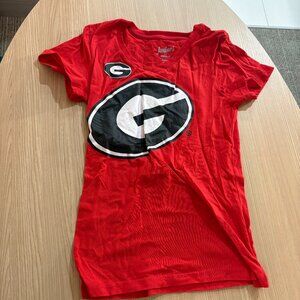 Georgia Bulldogs T Shirt Women's Small (3-5) Juniors by Gen-2 Red Short Sleeve